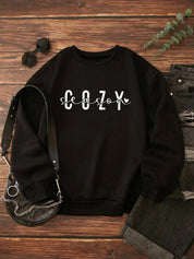 Kotty Typography Printed Fleece Sweatshirt