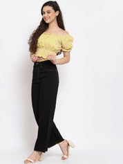 Kotty Women Black Flared High-Rise Jeans