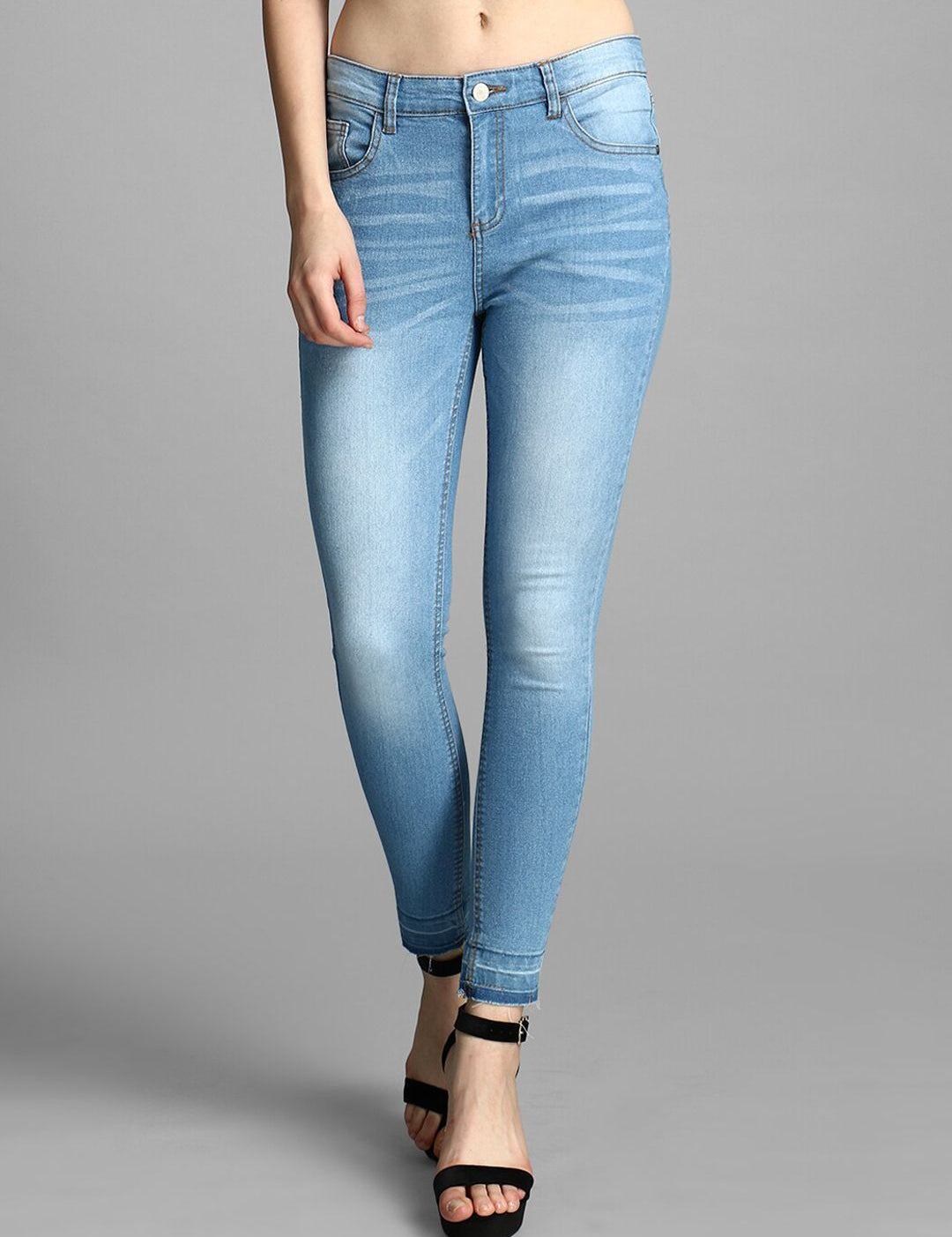 Kotty Women Blue Skinny Fit Mid-Rise Clean Look Jeans