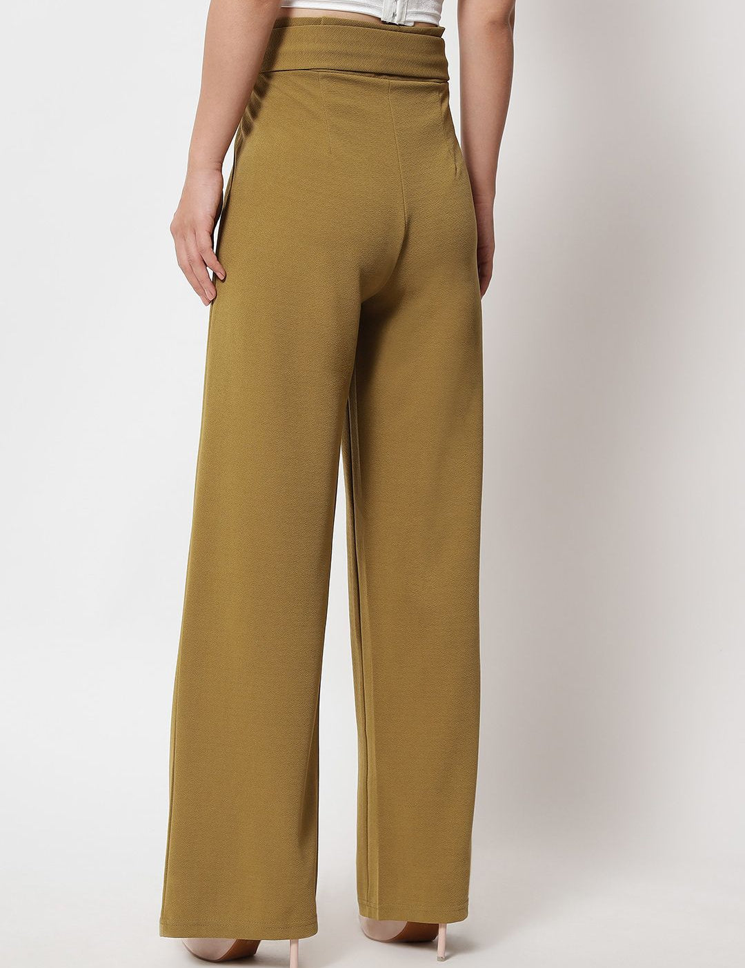 Kotty Women Pack Of 2 Relaxed High-Rise Straight Fit Easy Wash Pleated Trousers