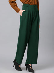 Kotty Women High-Rise Easy Wash Pleated Parallel Trousers