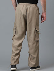 Kotty Men Relaxed Low-Rise Easy Wash Cargos Trousers