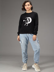 Kotty Women Black Printed Sweatshirt