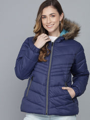 Kotty Women Navy Blue Lightweight Puffer Jacket