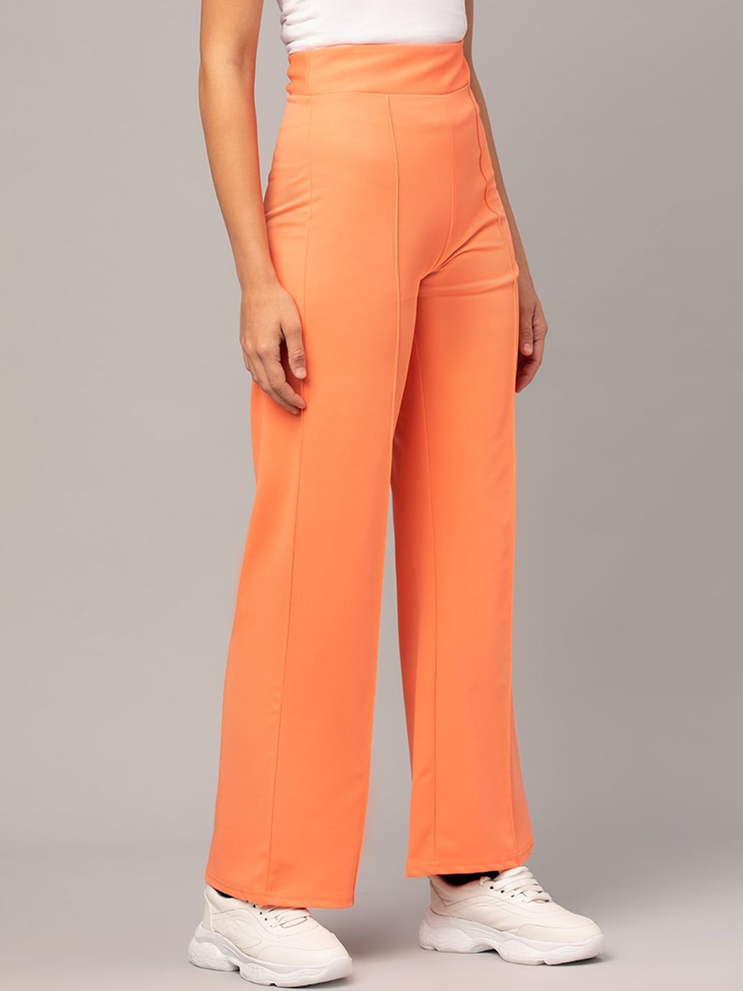 Kotty Women Pack Of 2 Relaxed Straight Leg High-Rise Easy Wash Parallel Trousers