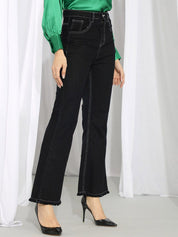 Kotty Women Black Bootcut High-Rise Stretchable Jeans