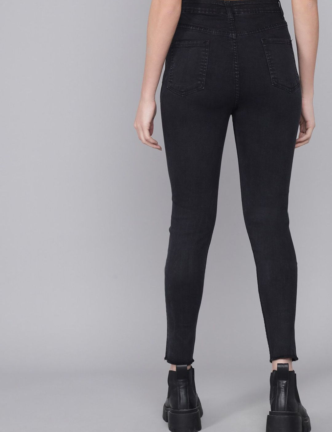 Kotty Women Blue Skinny Fit High-Rise Low Distress Jeans