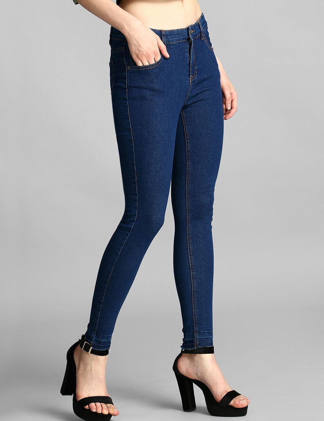 Kotty Women Blue Skinny Fit High-Rise Clean Look Jeans