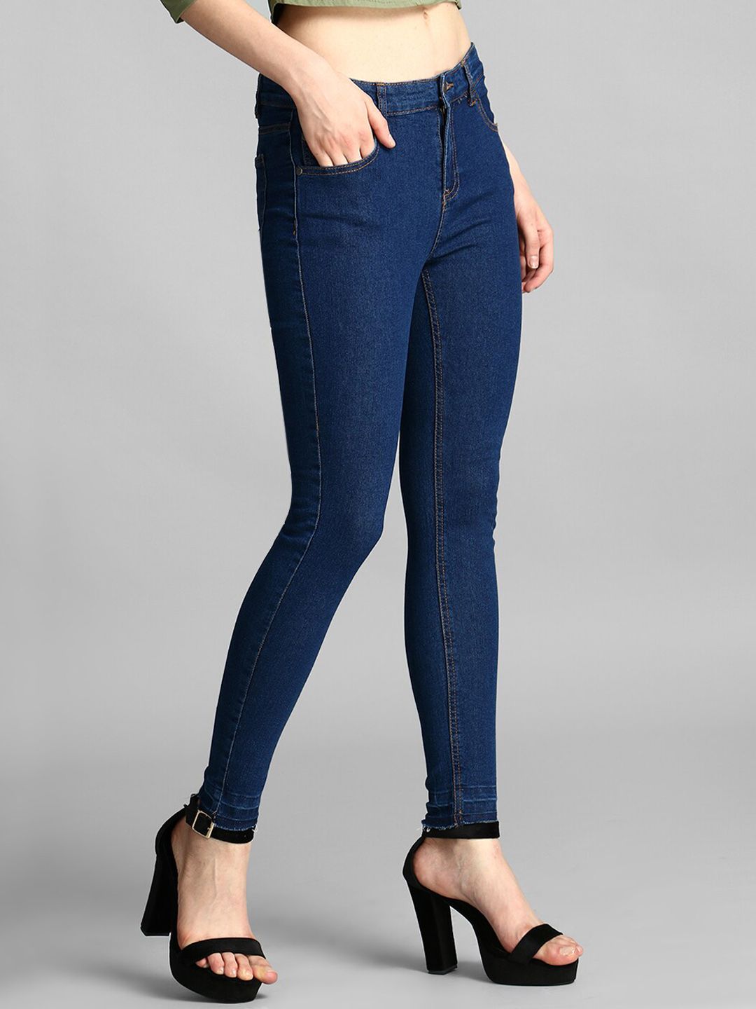 Kotty Women Blue Skinny Fit High-Rise Clean Look Jeans