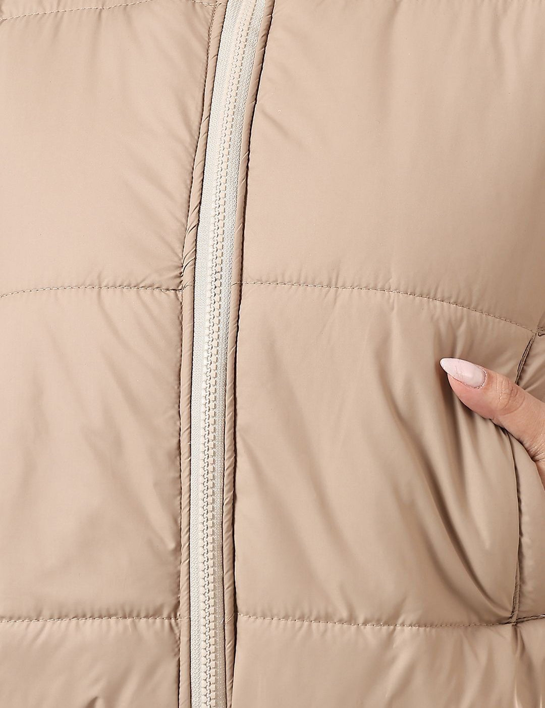 Kotty Women Mock Collar Solid Casual Puffer Insulator Jacket