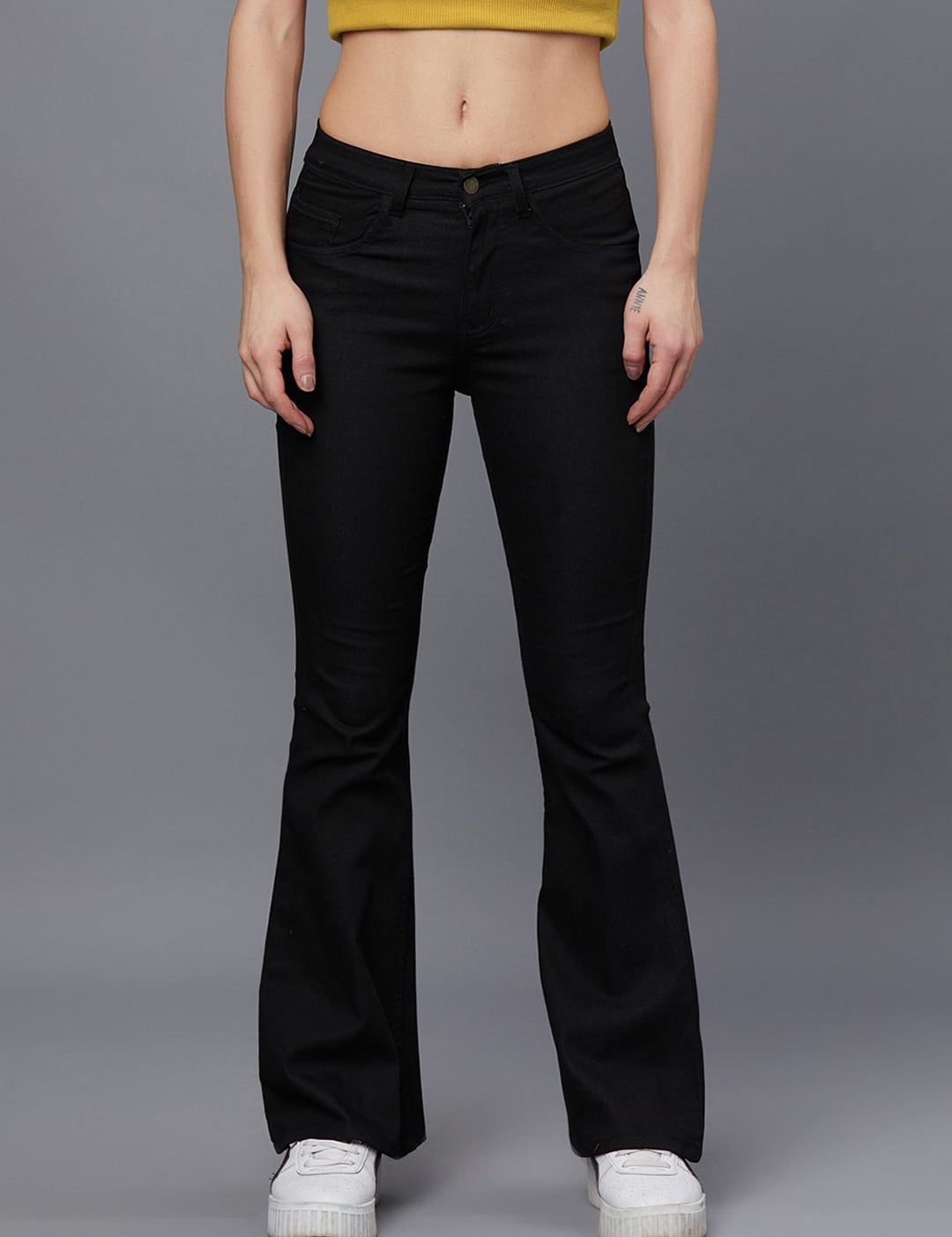 Kotty Women Black Jean Bootcut Stretchable Jeans