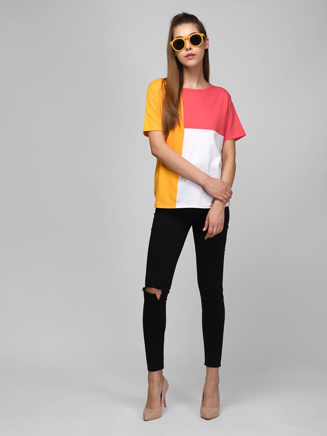 Kotty Colourblocked Round Neck T-shirt
