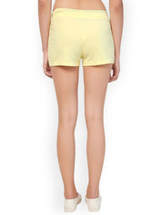 Kotty Women Yellow Self Design Lounge Shorts