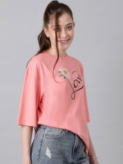 KOTTY Basics Typography Printed Oversized T-shirt