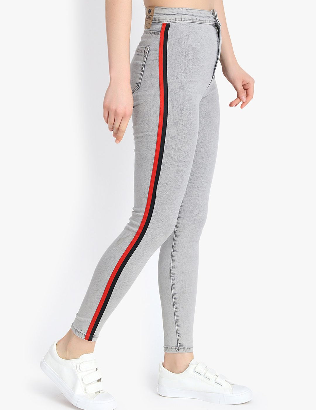 Kotty Women Grey Skinny Fit High-Rise Clean Look Jeans