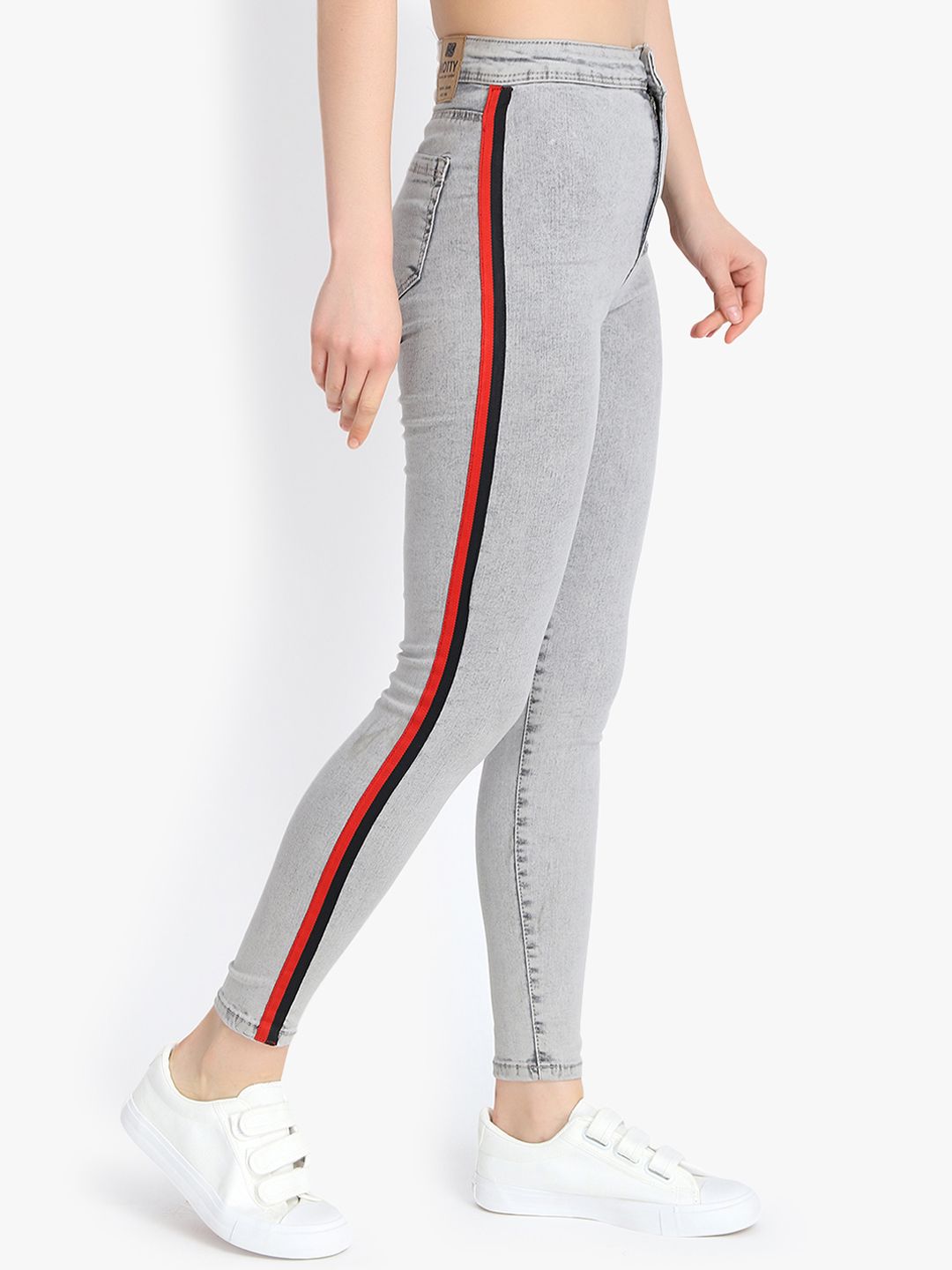 Kotty Women Grey Skinny Fit High-Rise Clean Look Jeans