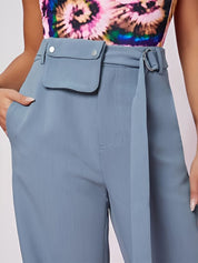 Kotty Women Relaxed Straight Fit High-Rise Easy Wash Parallel Trousers