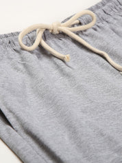 Kotty Women Grey Melange Solid Crop Straight Fit Joggers