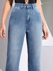 Kotty Women Straight Fit High-Rise Light Fade Stretchable Jeans