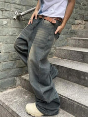 Kotty Men Wide Leg Low-Rise Light Fade Stretchable Jeans