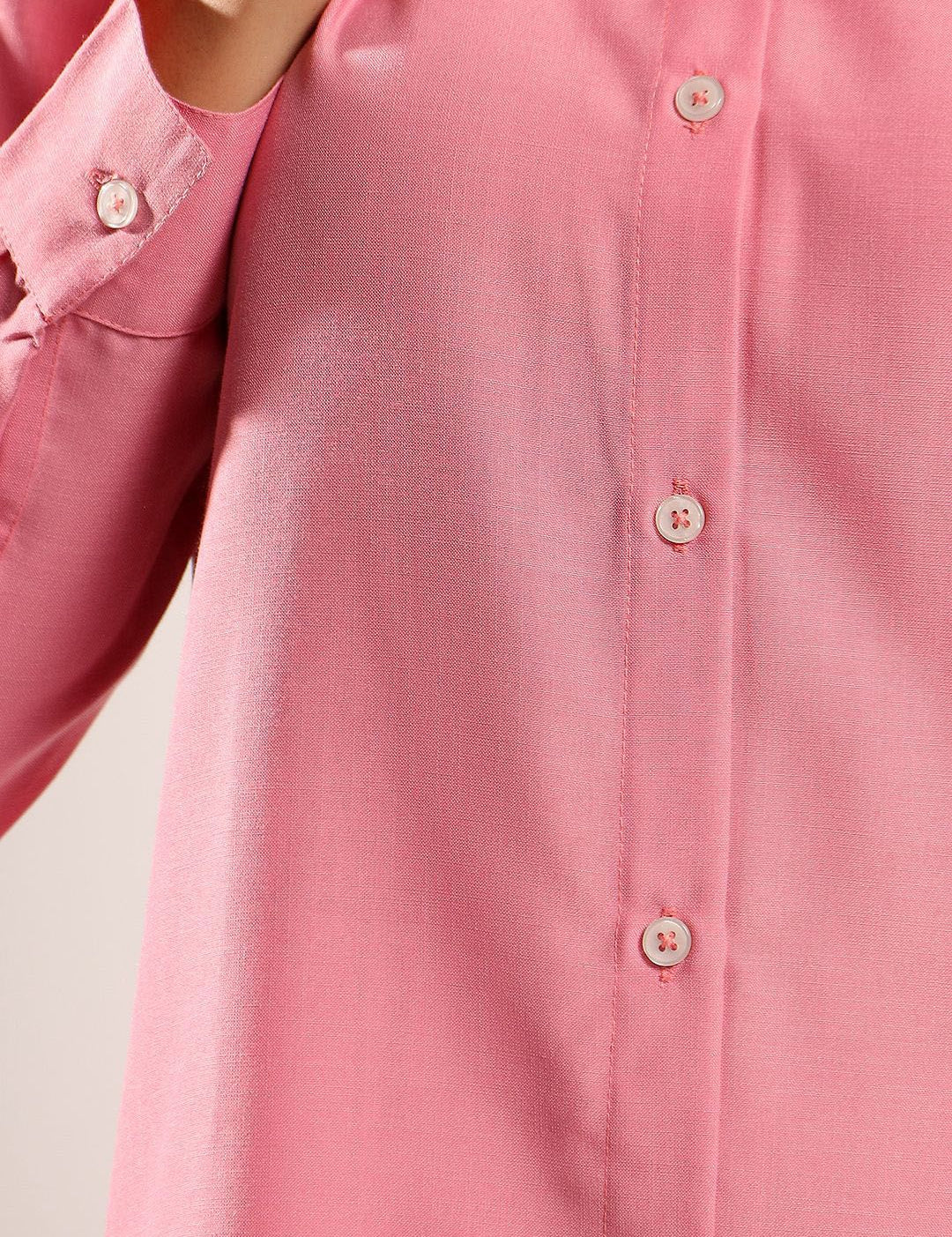 Kotty Women Relaxed Fit Solid Spread Collar Cotton Formal Shirt