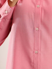 Kotty Women Relaxed Fit Solid Spread Collar Cotton Formal Shirt