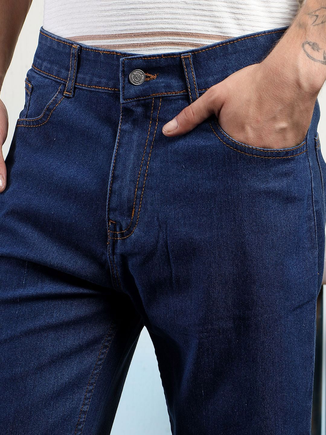 Kotty Men Straight Fit Low-Rise Stretchable Jeans