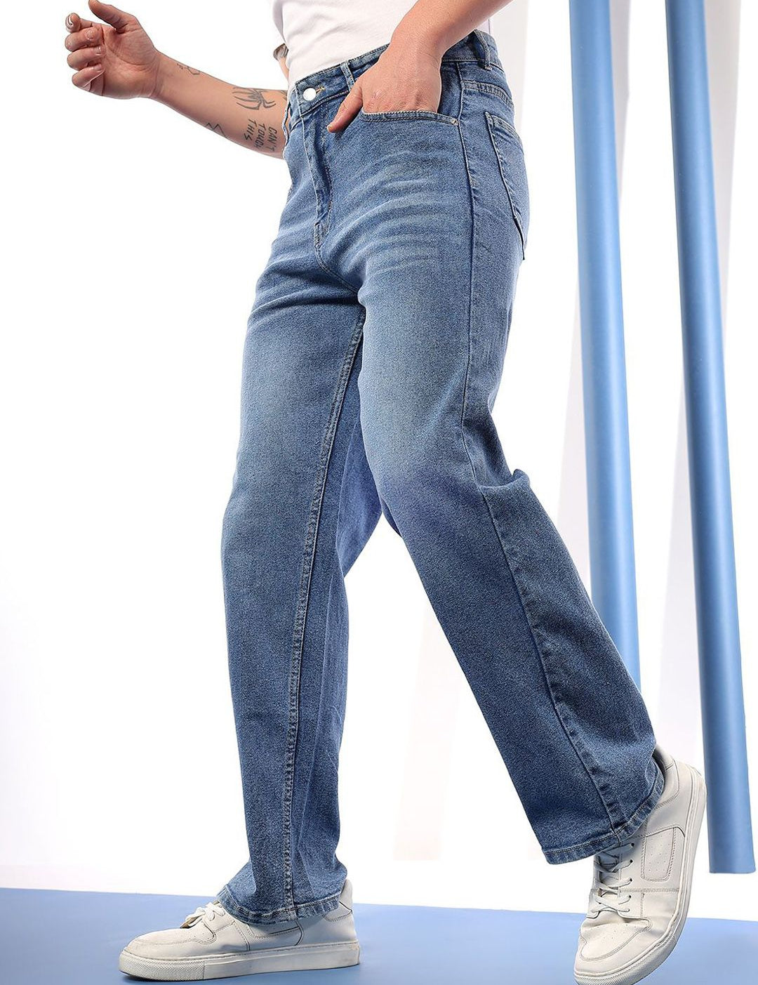 Kotty Men Comfort Fit Mid-Rise Stretchable Jeans
