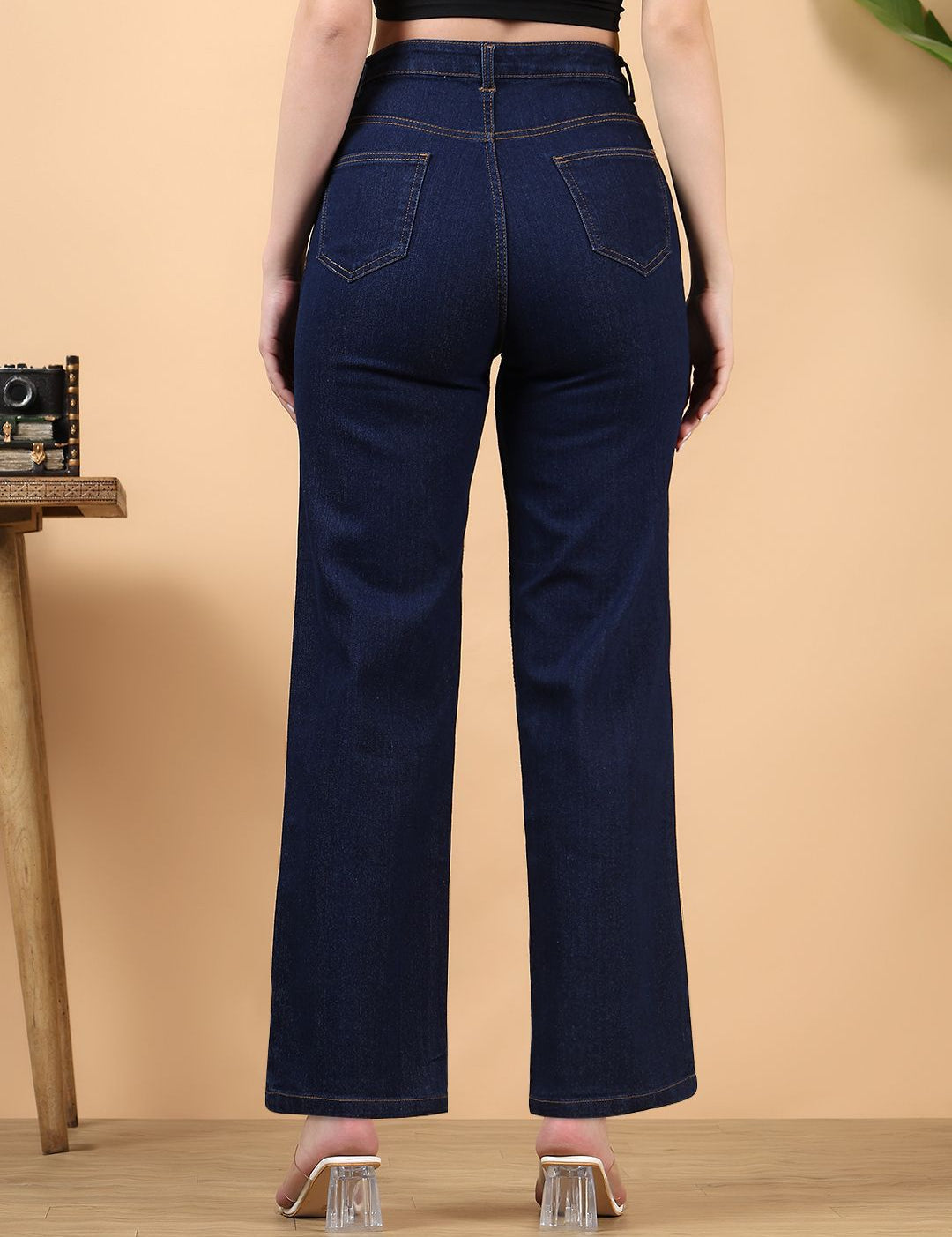 Kotty Women Straight Fit High-Rise Printed Stretchable Jeans