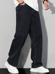 Kotty Men Baggy Mid-Rise Stretchable Cotton Jeans