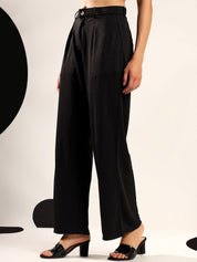 Kotty Women Relaxed High-Rise Wide-Leg Easy Wash Formal Trousers