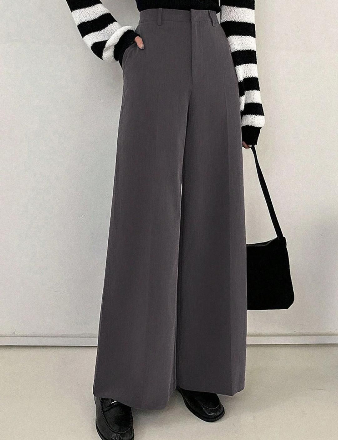 Kotty Women Wide Leg High-Rise Korean Pants