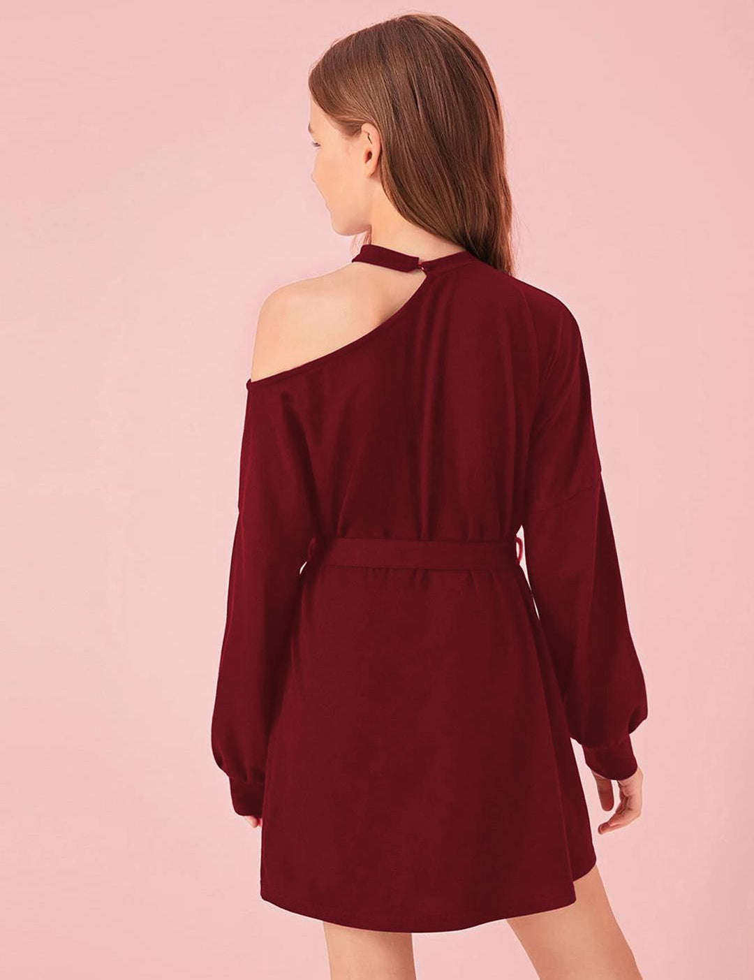 Kotty Cold-Shoulder A-Line Dress