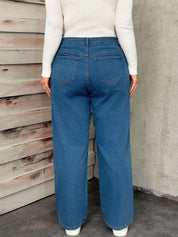 Kotty Women High Rise Straight Wide Fit Denim Jeans