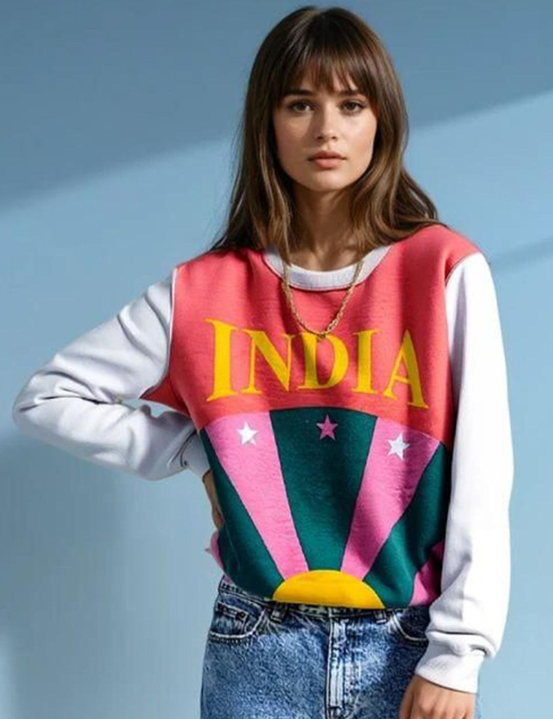 Kotty Women Graphic Printed Round Neck Therma-Fit Sweatshirt