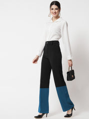 Kotty Women Colourblocked High-Rise Easy Wash Trousers