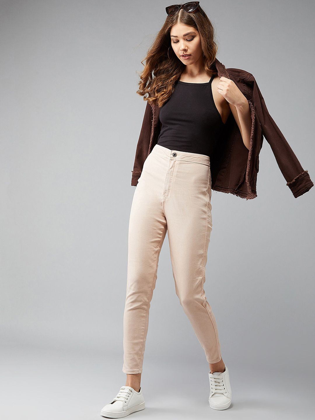 Kotty Women Pink Skinny Fit High-Rise Clean Look Jeans