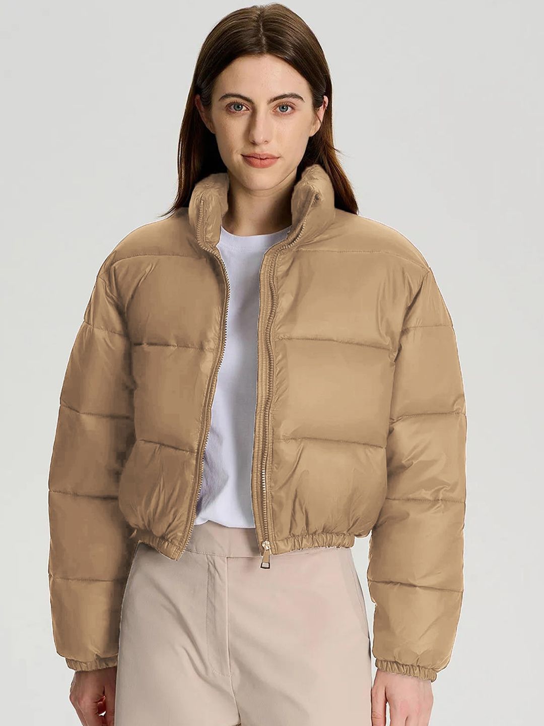 Kotty Mock Collar Crop Puffer Jacket