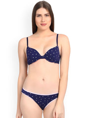 Kotty Women Blue Printed Lingerie Set KTTIW123