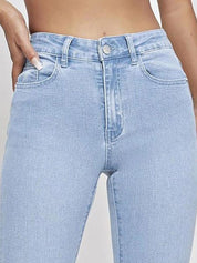 Kotty Women Jean Bootcut High-Rise Slash Knee Stretchable Jeans