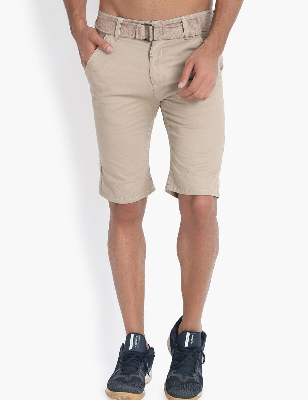 Kotty Men Beige Solid Regular Fit Regular Shorts
