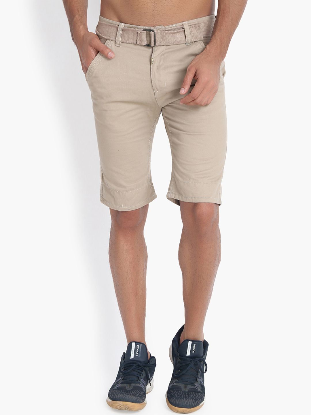 Kotty Men Beige Solid Regular Fit Regular Shorts