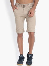 Kotty Men Beige Solid Regular Fit Regular Shorts