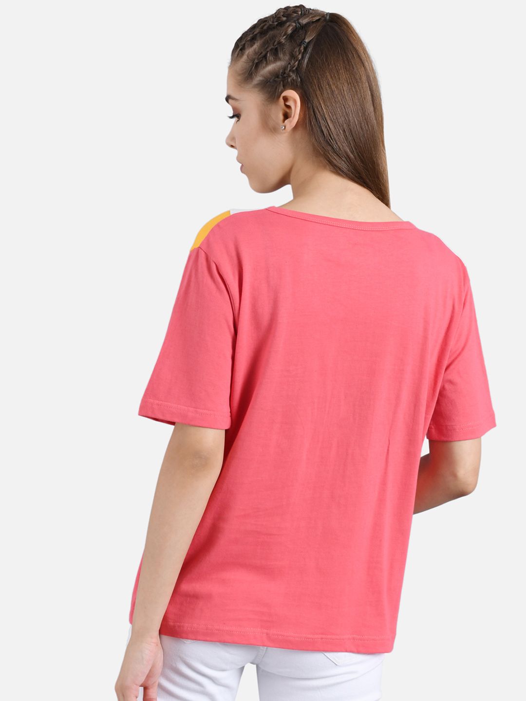 Kotty Women Multicoloured Colourblocked Round Neck T-shirt