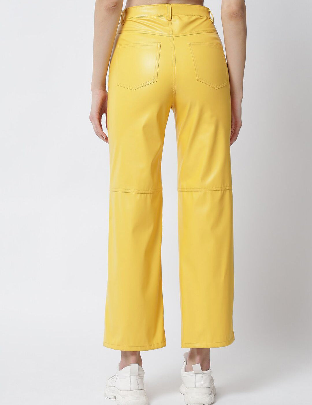 Kotty Women Yellow Relaxed Straight Fit Trousers