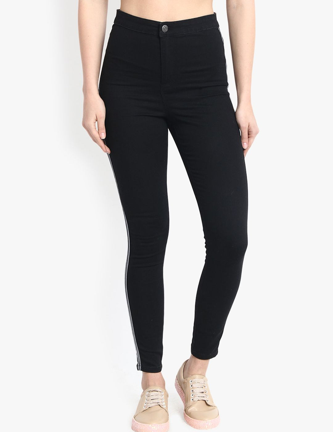 Kotty Women Black Skinny Fit High-Rise Clean Look Stretchable Jeans