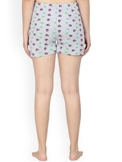 Kotty Women Grey & Pink Printed Lounge Shorts