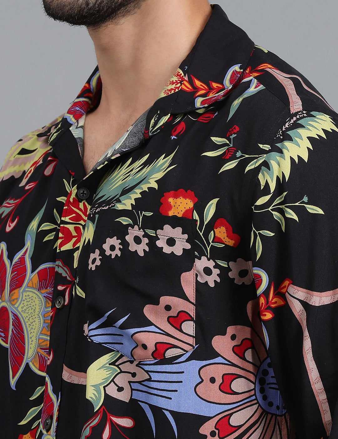 Kotty Black New Floral Printed Casual Shirt