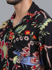 Kotty Black New Floral Printed Casual Shirt