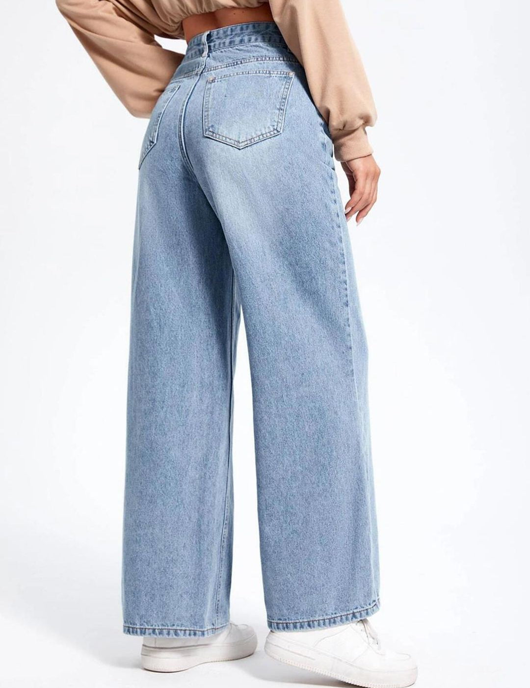 Kotty Blue Women Jean Straight Fit High-Rise Heavy Fade Clean Look Stretchable Jeans